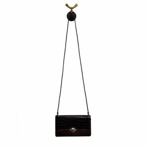 Vintage Brighton Croc Embossed Leather Crossbody